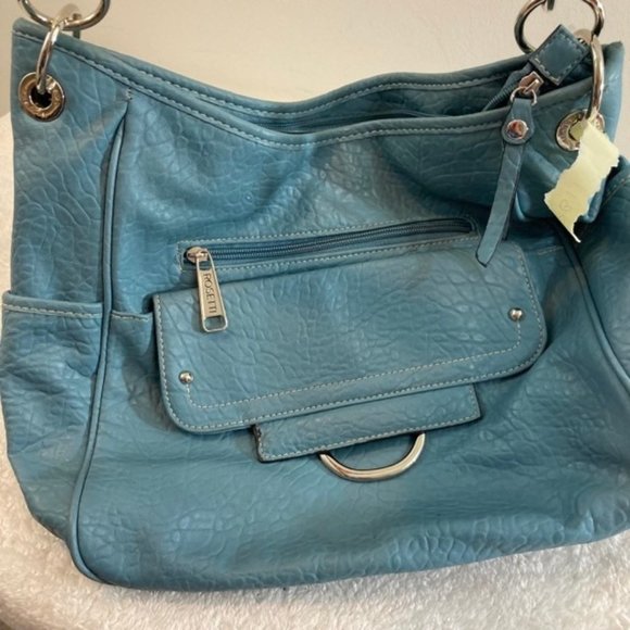 Rosetti Bags Rosetti Large Light Slate Blue Faux Leather Shoulder